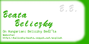 beata beliczky business card